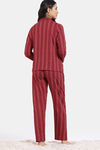 Zivame Buzzers Knit Cotton Pyjama Set - Karanda Red — thumbnail 4